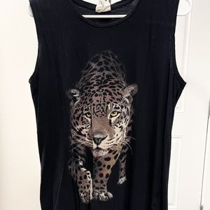 Cotton On, Black w/ Cheetah, Small, Graphic Tee